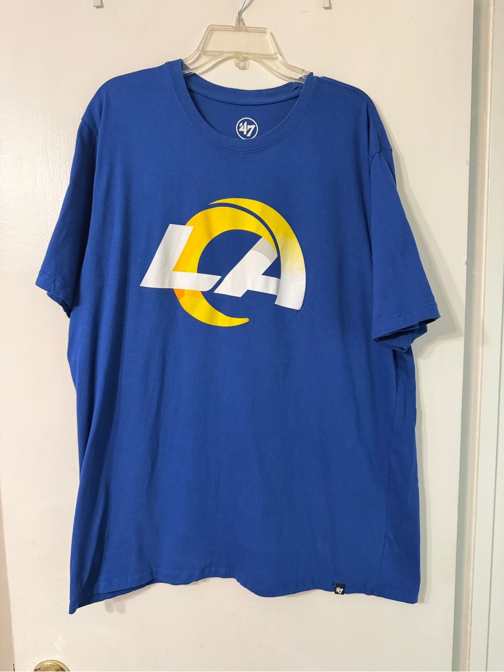 '47 Royal Blue Los Angeles Rams Logo Short Sleeve Tee Sz XXL